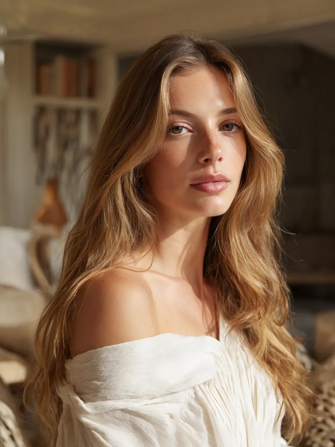 Long Wavy Golden Blonde Layers with Natural Movement